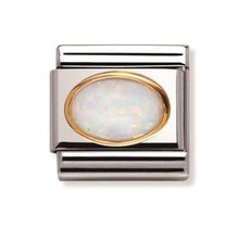 Nomination Link - 030502-07- Classic OVAL HARD STONES - White Opal