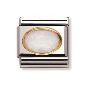 Nomination Link - 030502-07- Classic OVAL HARD STONES - White Opal