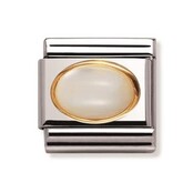 Nomination Link - 030502-12- Classic OVAL HARD STONES - White Mother of Pearl Nomination Link - 030502-12- Classic OVAL HARD STONES - White Mother of Pearl