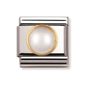 Nomination Link - 030503-13 - Classic ROUND STONES - White Pearl Nomination Link - 030503-13 - Classic ROUND STONES - White Pearl
