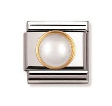 Nomination - 030503-13- Link Classic STONES - White Pearl