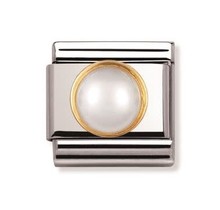 NOMINATION COMPOSABLE CLASSIC ROUND WHITE PEARL 030503/13