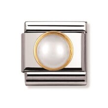 NOMINATION COMPOSABLE CLASSIC ROUND WHITE PEARL 030503/13