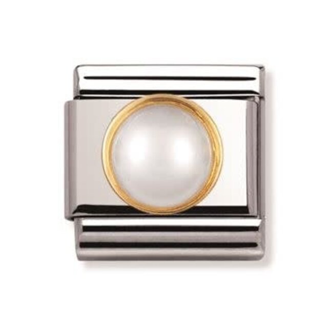 NOMINATION COMPOSABLE CLASSIC ROUND WHITE PEARL 030503/13