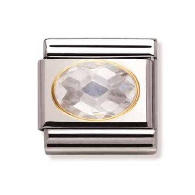 Nomination Link - 030601-010- Classic FACETED CUBIC - White Nomination Link - 030601-010- Classic FACETED CUBIC - White