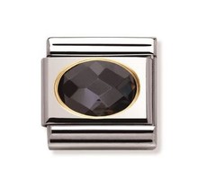 Nomination Link - 030601-011- Classic FACETED CUBIC - Black