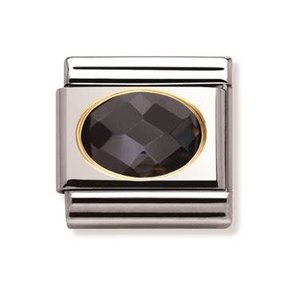 Nomination Link - 030601-011- Classic FACETED CUBIC - Black
