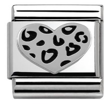 Nomination Link - 330101-05 - Classic OXIDIZED SYMBOLS - Leopard Heart