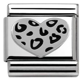 Nomination Link - 330101-05 - Classic OXIDIZED SYMBOLS - Leopard Heart