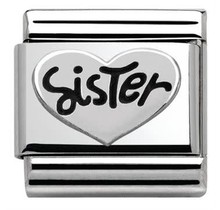 Nomination Link - 330101-11 - Classic OXIDIZED SYMBOLS - Sister Heart