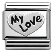 Nomination  Link - 330101-09 -  Classic OXIDIZED SYMBOLS - Heart My Love Nomination  Link - 330101-09 -  Classic OXIDIZED SYMBOLS - Heart My Love