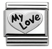 Nomination  Link - 330101-09 -  Classic OXIDIZED SYMBOLS - Heart My Love