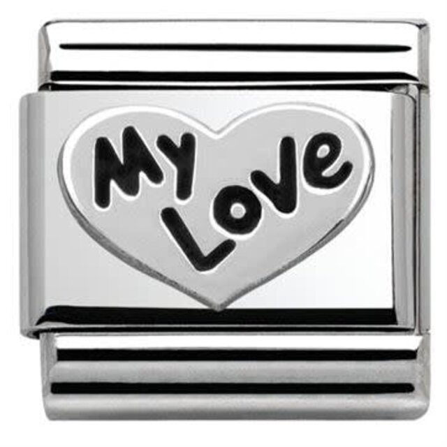 Nomination  Link - 330101-09 -  Classic OXIDIZED SYMBOLS - Heart My Love Nomination  Link - 330101-09 -  Classic OXIDIZED SYMBOLS - Heart My Love