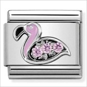 Nomination Link - 330304-31 - Classic CL SYMBOLS  - Flamingo with Pink CZ Nomination Link - 330304-31 - Classic CL SYMBOLS  - Flamingo with Pink CZ
