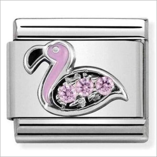 Nomination Link - 330304-31 - Classic CL SYMBOLS  - Flamingo with Pink CZ Nomination Link - 330304-31 - Classic CL SYMBOLS  - Flamingo with Pink CZ