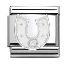 Nomination Link - 330305-12 - Classic CL SYMBOLS - White Horseshoe