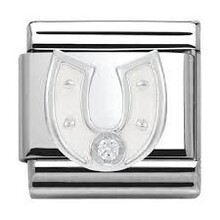 Nomination Link - 330305-12 - Classic CL SYMBOLS - White Horseshoe