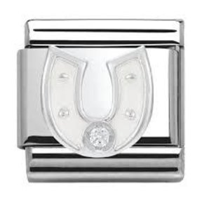 Nomination Link - 330305-12 - Classic CL SYMBOLS - White Horseshoe