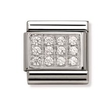 Nomination Link - 330307-01- Classic CL PAVE - White cz