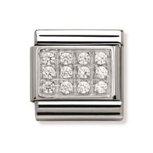 Nomination Link - 330307-01- Classic CL PAVE - White cz