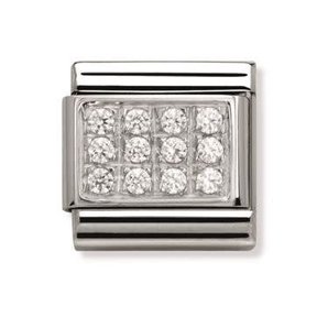Nomination Link - 330307-01- Classic CL PAVE - White cz
