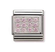 Nomination Link - 330307-06 - Classic CL PAVE - Pink cz