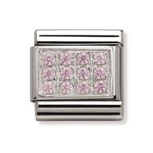 Nomination Link - 330307-06 - Classic CL PAVE - Pink cz
