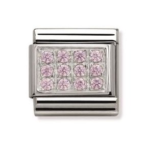 Nomination Link - 330307-06 - Classic CL PAVE - Pink cz