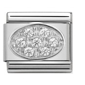 Nomination Link  - 330308-01 - Classic OVAL PAVE - White CZ Nomination Link  - 330308-01 - Classic OVAL PAVE - White CZ