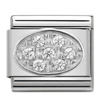 Nomination Link  - 330308-01 - Classic OVAL PAVE - White CZ