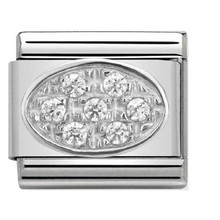 Nomination Link  - 330308-01 - Classic OVAL PAVE - White CZ