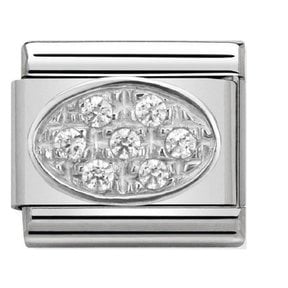 Nomination Link  - 330308-01 - Classic OVAL PAVE - White CZ