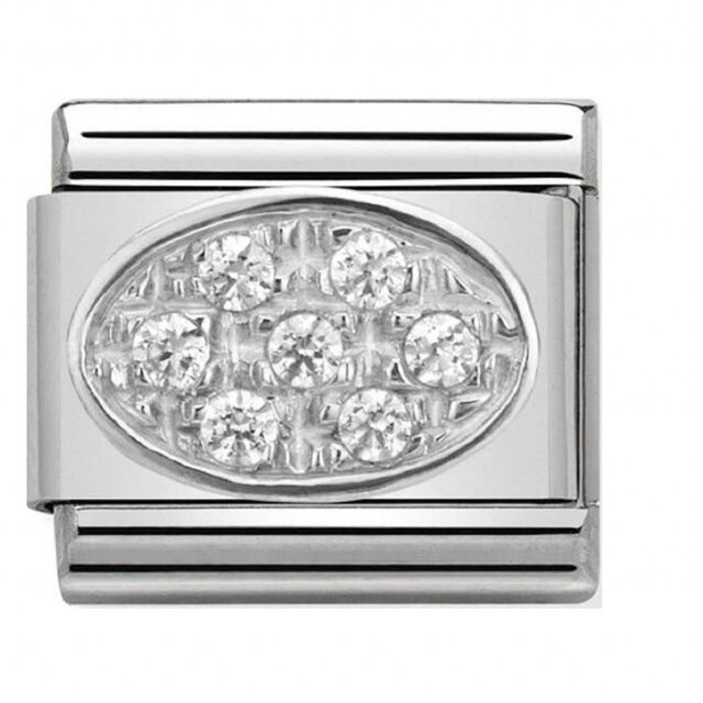 Nomination Link  - 330308-01 - Classic OVAL PAVE - White CZ Nomination Link  - 330308-01 - Classic OVAL PAVE - White CZ