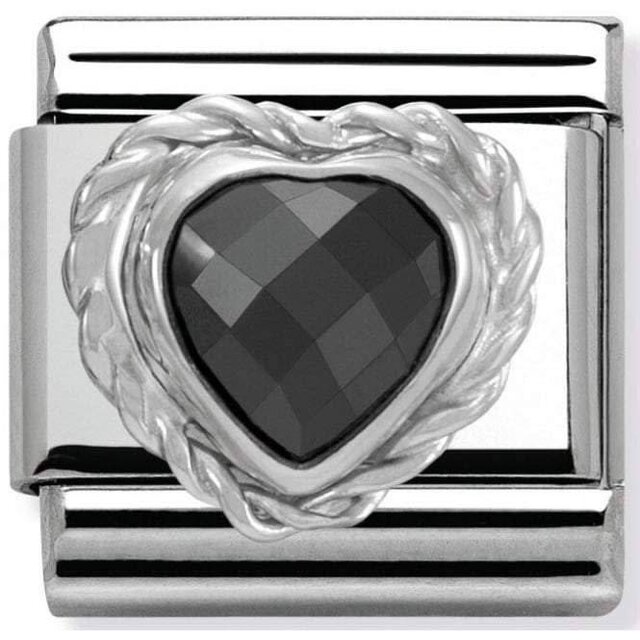 Nomination Link - 330603-011 - Classic HEART FACETED CZ - Black Nomination Link - 330603-011 - Classic HEART FACETED CZ - Black