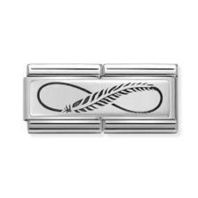 Nomination Link - 330710-12 - Classic DOUBLE ENGRAVED - Infinity Feather