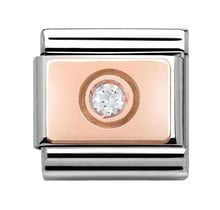 Nomination Link Rosékleurig - 430303-03 - Classic ENGRAVED - Circle White CZ