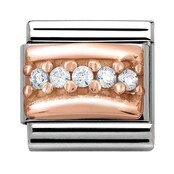 Nomination Link Rosékleurig - 430304-01 - Classic ENGRAVED PAVE - White CZ Nomination Link Rosékleurig - 430304-01 - Classic ENGRAVED PAVE - White CZ