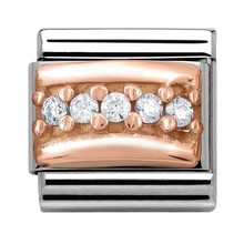 Nomination Link Rosékleurig - 430304-01 - Classic ENGRAVED PAVE - White CZ