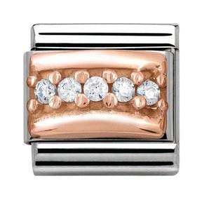 Nomination Link Rosékleurig - 430304-01 - Classic ENGRAVED PAVE - White CZ