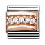 Nomination Nomination- 430304-01 - Link Rosékleurig Classic ENGRAVED PAVE - White CZ