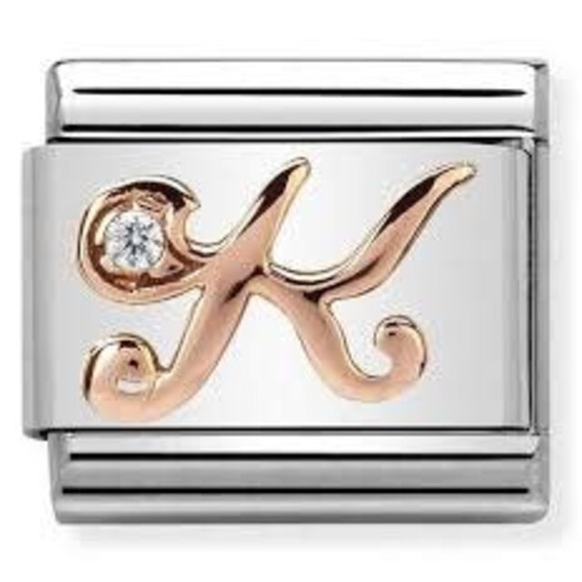 Nomination Link Rosékleurig - 430310-11- Classic LETTERS - K Nomination Link Rosékleurig - 430310-11- Classic LETTERS - K