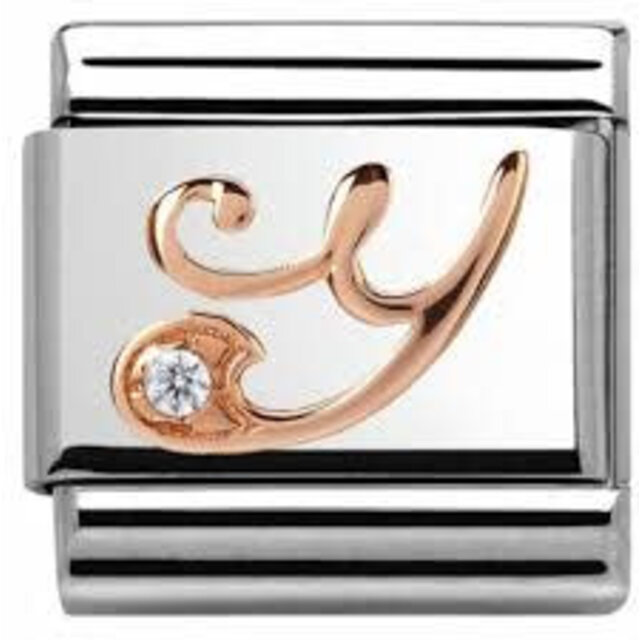 Nomination Link Rosékleurig - 430310-25 - Classic LETTERS - Y Nomination Link Rosékleurig - 430310-25 - Classic LETTERS - Y