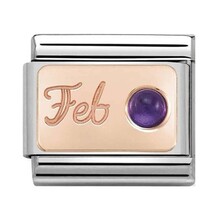 Nomination Link Rosékleurig - 430508-02 - Classic STONE of MONTH - February Amethyst