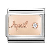 Nomination Link Rosékleurig - 430508-04 - Classic STONE of MONTH - April Diamond Nomination Link Rosékleurig - 430508-04 - Classic STONE of MONTH - April Diamond