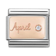 Nomination Link Rosékleurig - 430508-04 - Classic STONE of MONTH - April Diamond