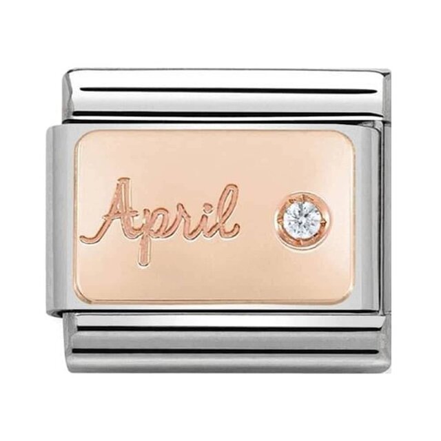 Nomination Link Rosékleurig - 430508-04 - Classic STONE of MONTH - April Diamond Nomination Link Rosékleurig - 430508-04 - Classic STONE of MONTH - April Diamond