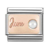 Nomination Link Rosékleurig - 430508-06 - Classic STONE of MONTH - June White Pearl Nomination Link Rosékleurig - 430508-06 - Classic STONE of MONTH - June White Pearl