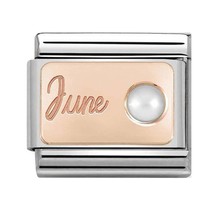 Nomination- 430508-06- Link Rosékleurig Classic STONE of MONTH - June White Pearl