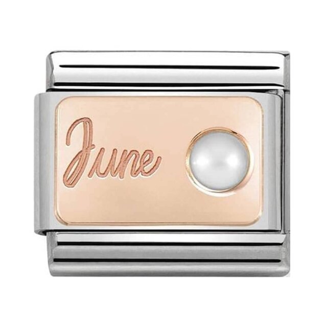 Nomination Link Rosékleurig - 430508-06 - Classic STONE of MONTH - June White Pearl Nomination Link Rosékleurig - 430508-06 - Classic STONE of MONTH - June White Pearl