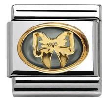 Nomination Link - 030517-02- Classic STONES DOUBLE - Bow With Grey Mother Of Pearl